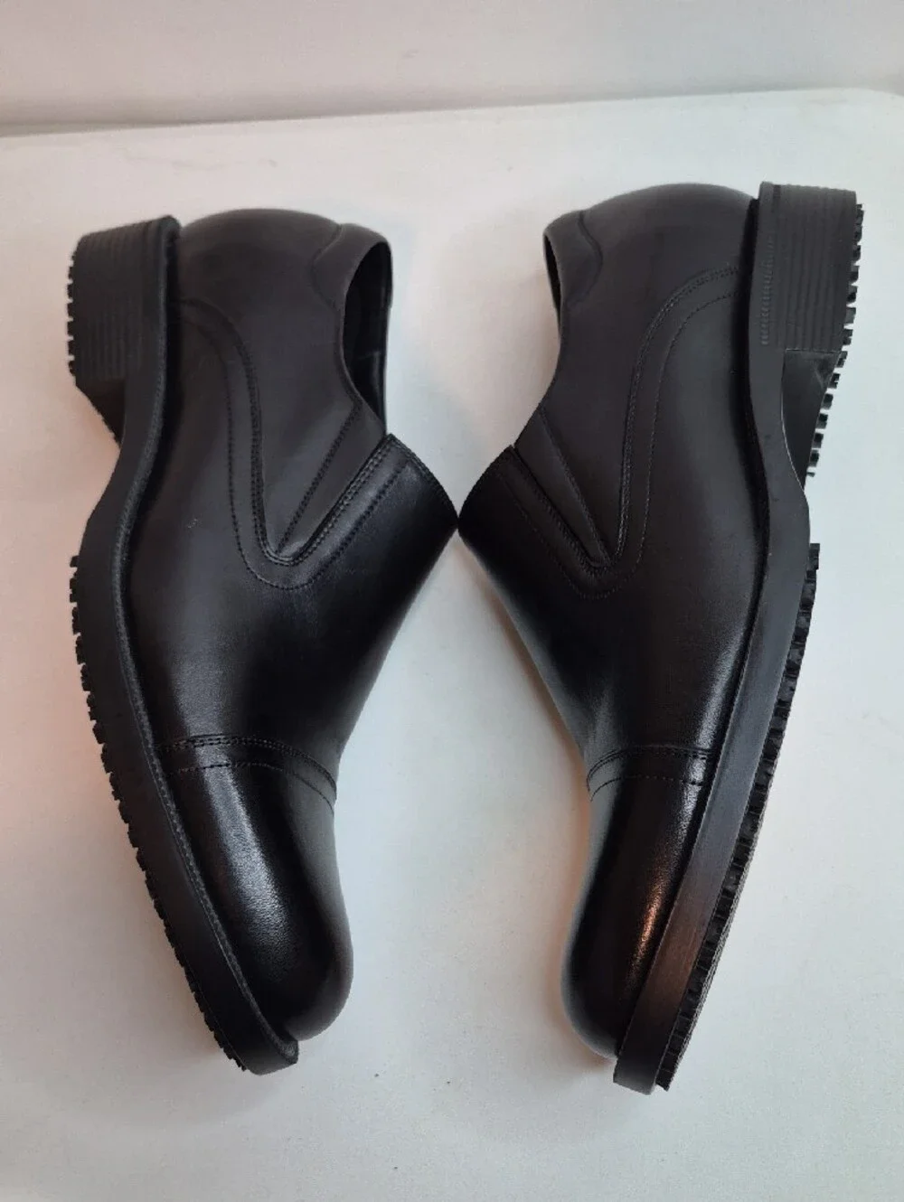 Shoes For Crews Black Leather Slip-On Loafers Size 10